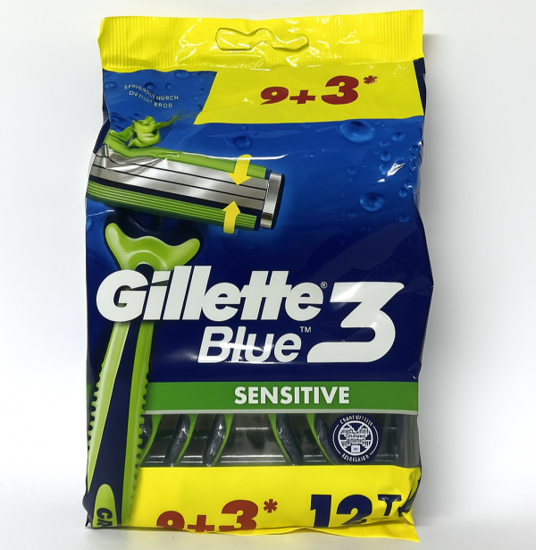 Gillette Blue 3 Sensitive (12 шт) Одноразові станки для гоління
