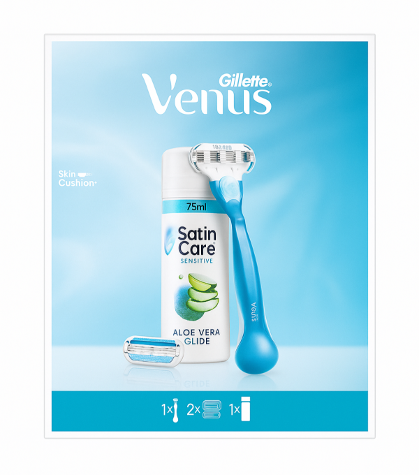 Venus 3 Набір ( Гель Алое 75 мл+станок 2 картриджі)