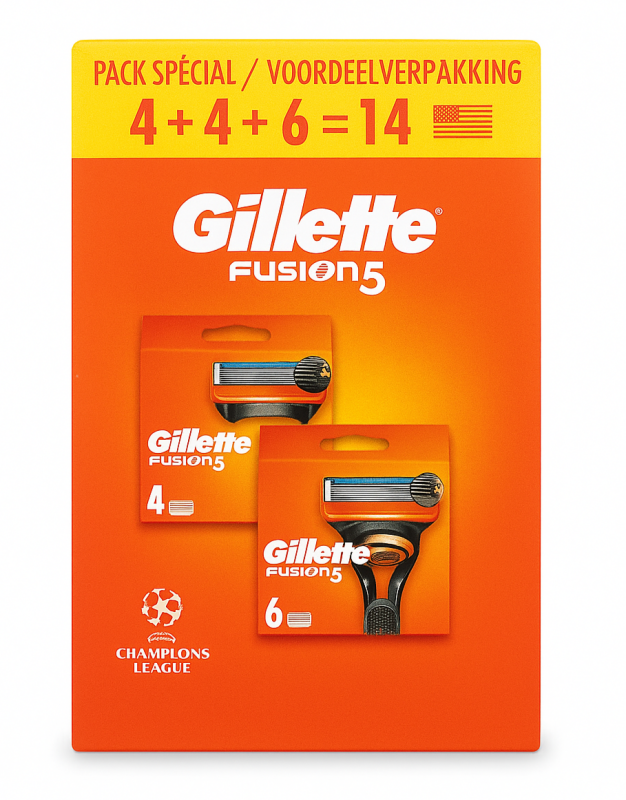 Gillette Fusion 5 (Box 4+4+6 шт) Mega New Pack
