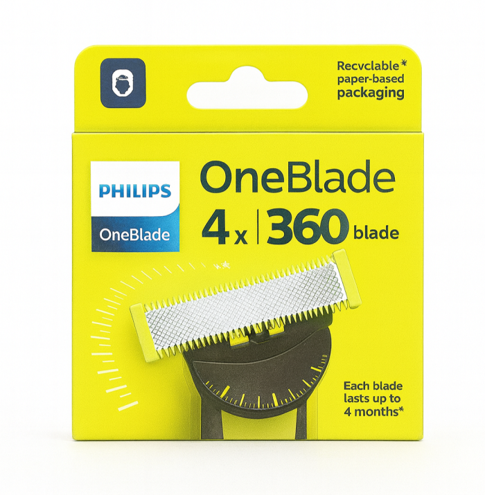 Philips OneBlade 4 шт (360) New Pack змінні картриджі