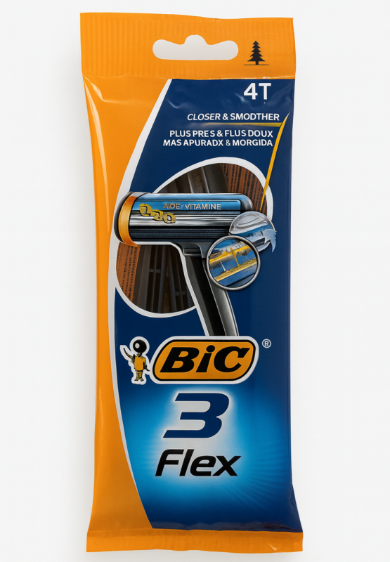 Bic Flex 3 (4 шт) пакет Одноразові чоловічі станки для гоління