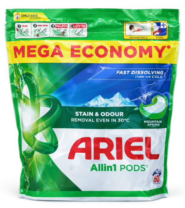 Ariel 60шт Mountain Spring Капсули для прання