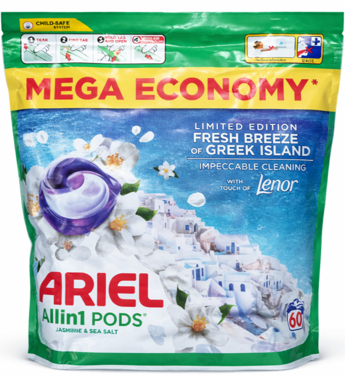 Ariel 60 шт Santorini Капсули для прання