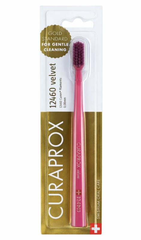Curaprox 12460 Velvet (1 шт) Колір : Малиновий Зубнa щітка (індивідуально упакована)