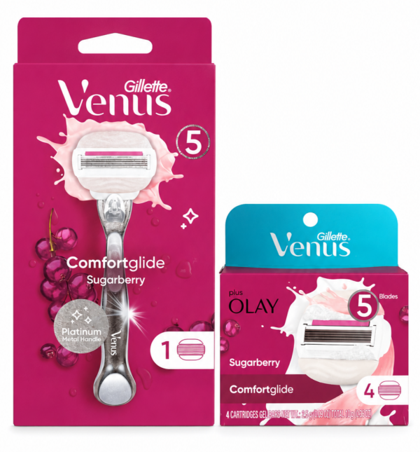 Venus Olay Sugarberry Станок 1 картридж + Venus Olay Sugarberry картриджі (4 шт) USA