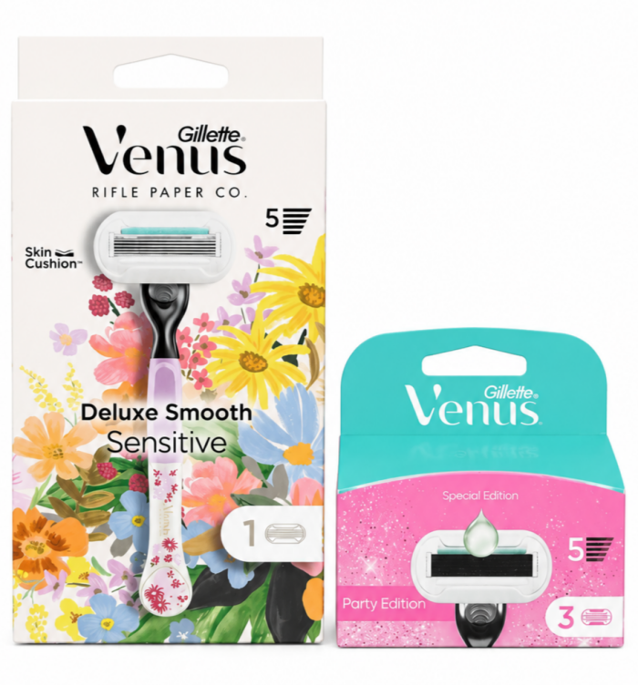 Venus Deluxe Flower Станок 1 картридж + Venus Deluxe Party Edition картриджі (3 шт)