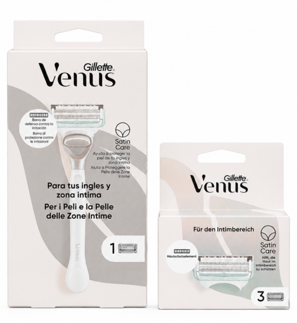 Venus Satin Care Bikini Станок 1 картридж + Venus Satin Care Bikini картриджі (3 шт)