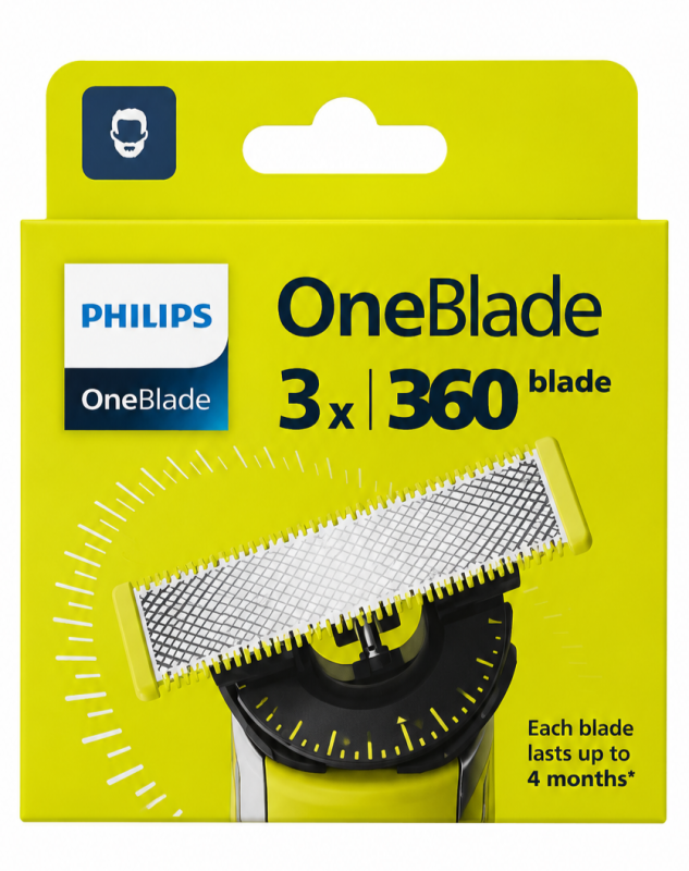 Philips OneBlade 3 шт (360) New Pack змінні картриджі