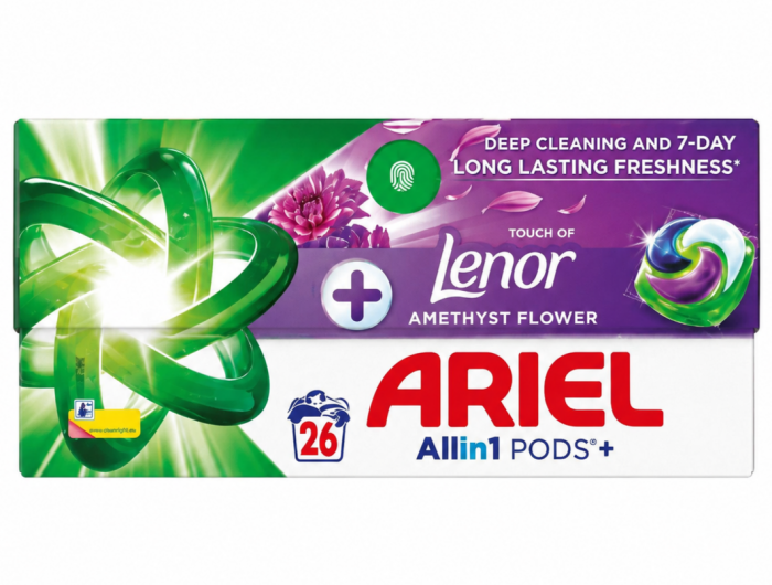 Ariel (26 шт) + Lenor Amethyst 4-х компонентні капсули для прання