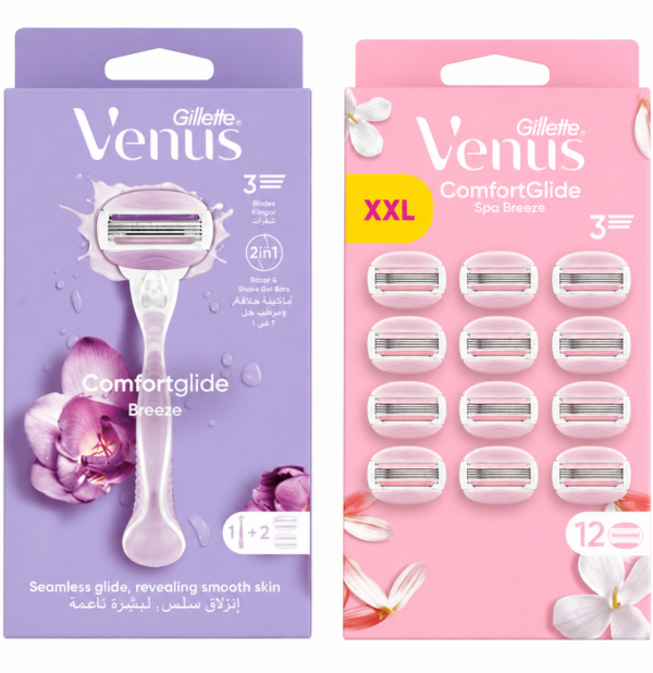 Venus Breeze Станок 2 картриджі + SpaBreeze Box (12 шт) змінні картриджі