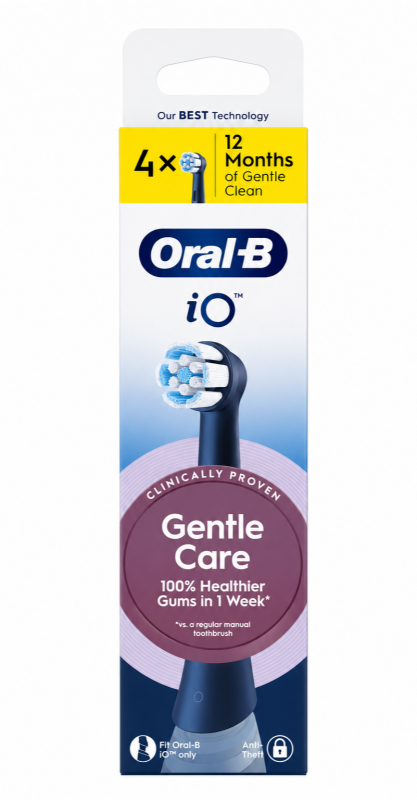 Oral-B IO Gentle Care Чорні (4 шт) Змінні насадки для електричної щітки IO