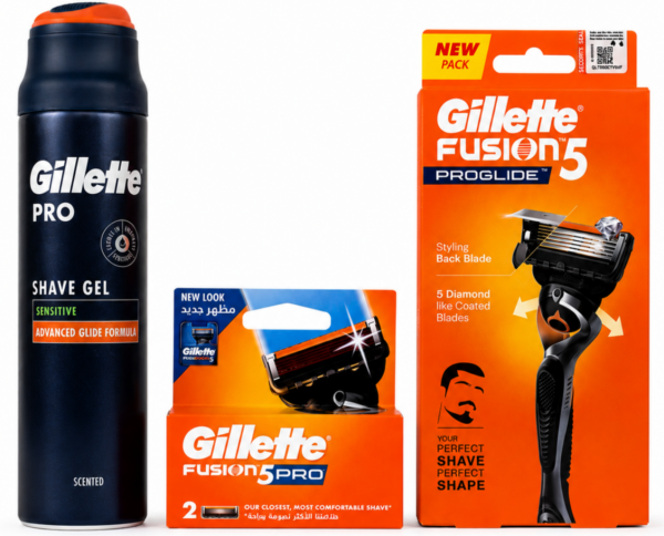 Gillette Proglide Станок 1 картридж+Proglide (2 шт) змінні картриджі+Gillette Гель Pro Sensitive 200 мл