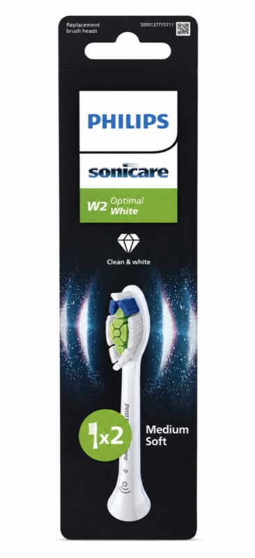 Philips Sonicare W2 Optimal White (2 шт) Білі Насадки для електричної щітки