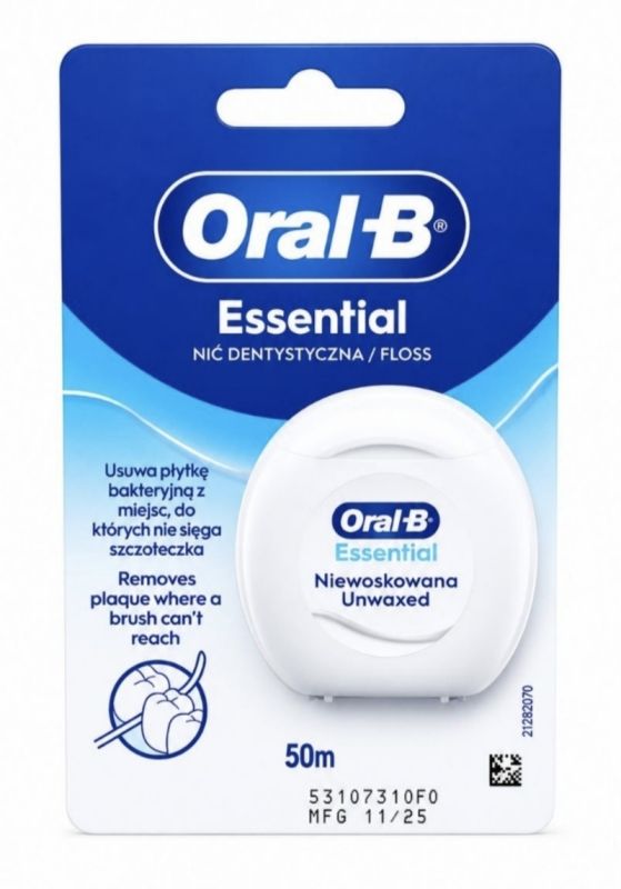Oral-B Essential Зубна нитка (невощена) 50 м